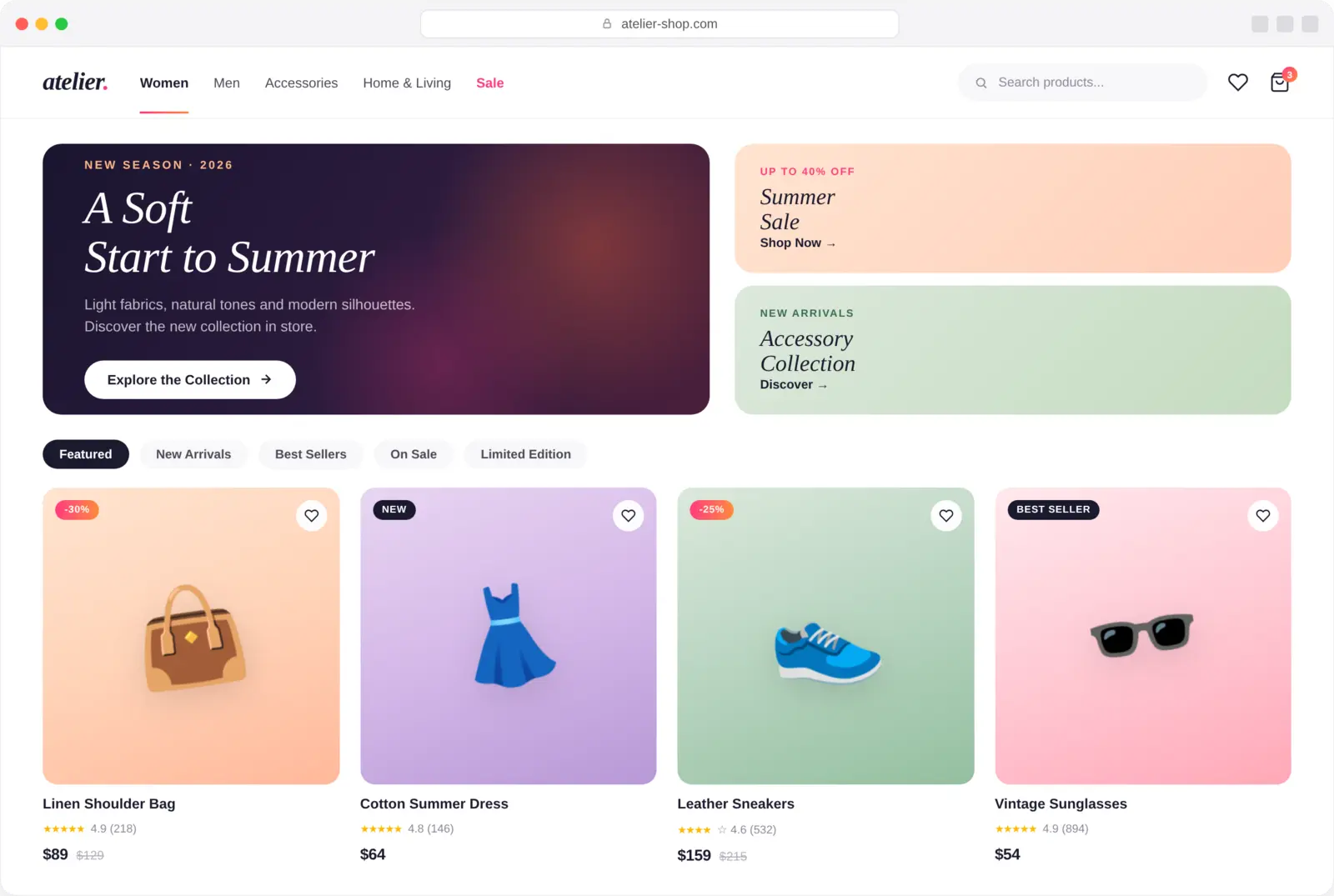 E-Commerce storefront preview